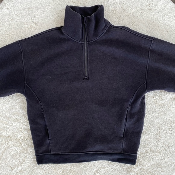 ❤️ Lululemon Thick Fleece Half Zip Oversized Funnel Neck Black Size XS/S - Picture 3 of 9